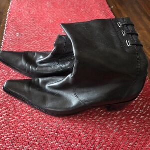 Black Leather Ankle Boots Ecco